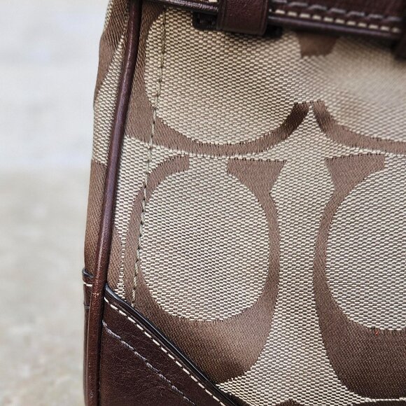 Coach Signature Canvas Satchel/Bag Leopard/Brown, Leather Horsebit Hardware - Picture 11 of 17